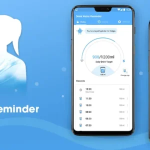 Главный экран приложения Drink Water Reminder