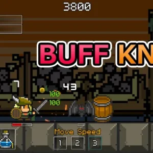 Главный герой игры Buff Knight сражается с монстрами