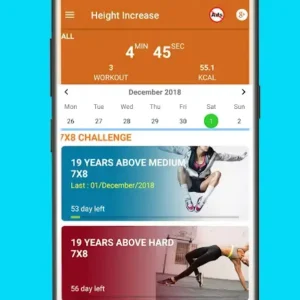 Интерфейс приложения Height Increase