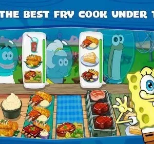 Приготовление крабсбургеров в игре SpongeBob: Krusty Cook-Off