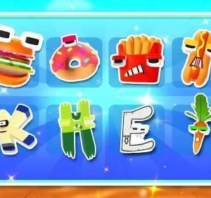 Скриншот игрового процесса Merge Alphabet Food Battle