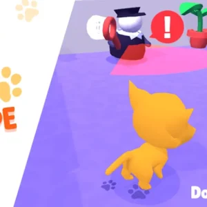 Усатый герой в Cat Escape