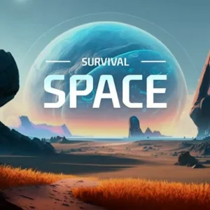 Захватывающий скриншот из игры Space Survival, демонстрирующий космический корабль на фоне планеты.